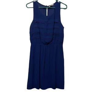 Lush Blue Ruffled Sleeveless Dress